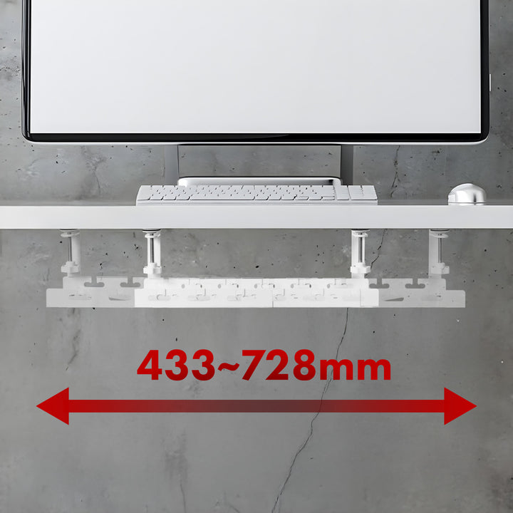 Organizér kabelů Maclean pod stůl, max. zatížení 5 kg, max. 728 mm, bílý, MC-103 W