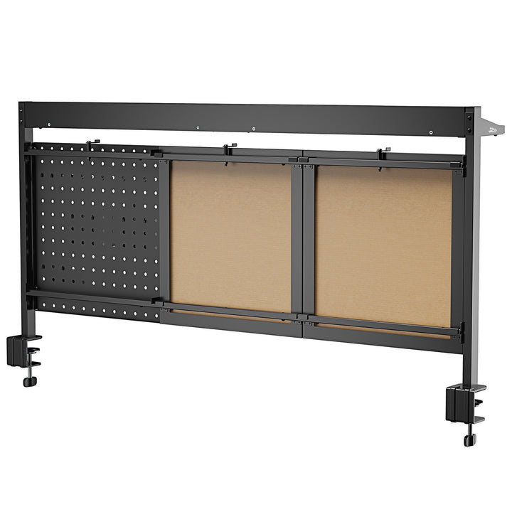 Dělící stůl / organizér Ergo Office, max. zatížení 10 kg, bílá a korková deska, šířka 1250 mm, černý,ER-300 B