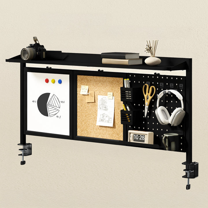 Dělící stůl / organizér Ergo Office, max. zatížení 10 kg, bílá a korková deska, šířka 1250 mm, černý,ER-300 B