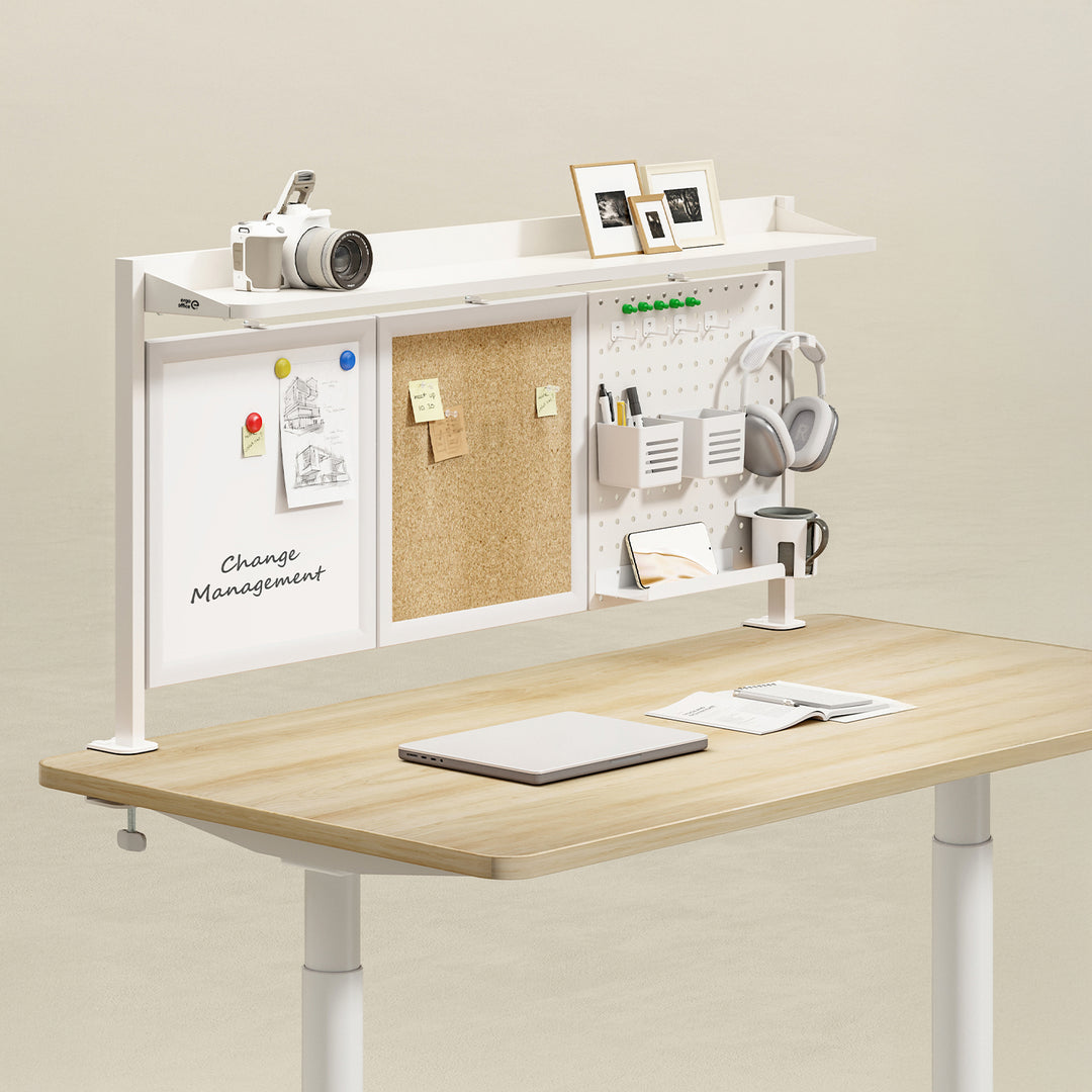 Dělící stůl / organizér Ergo Office, max. zatížení 10 kg, bílý a korková deska, šířka 1250 mm, bílý, ER-300 W