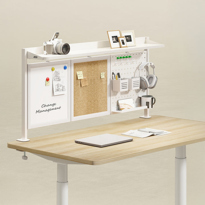 Dělící stůl / organizér Ergo Office, max. zatížení 10 kg, bílý a korková deska, šířka 1250 mm, bílý, ER-300 W