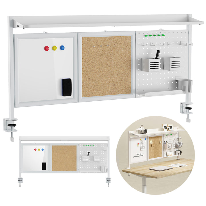 Dělící stůl / organizér Ergo Office, max. zatížení 10 kg, bílý a korková deska, šířka 1250 mm, bílý, ER-300 W