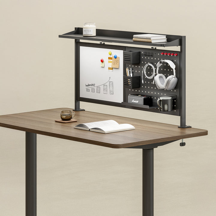Rozdělovač stolů / organizér Ergo Office, max. zatížení 10 kg, bílá tabule, šířka 1116 mm, černý, ER-301 B