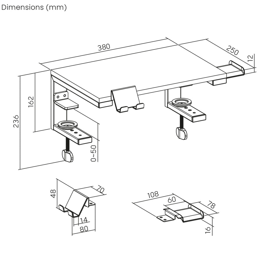 Stojan na notebook / monitor Ergo Office, max. zatížení 20 kg, pro diag. 13-32", černý, ER-303 B