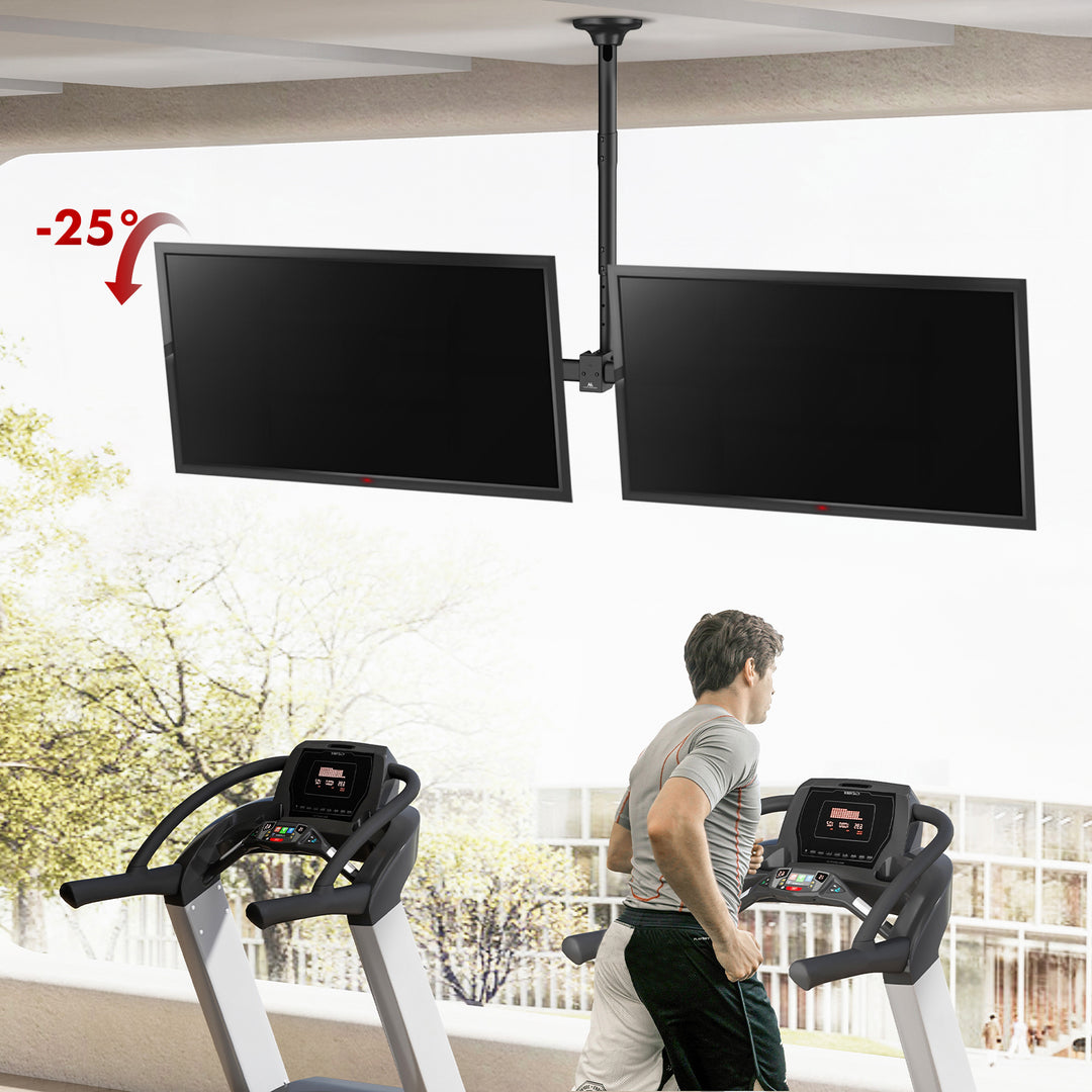 Stropní držák Maclean pro dva televizory, max. zatížení 2x40 kg, 34-60", max. VESA 600x400, MC-111 B