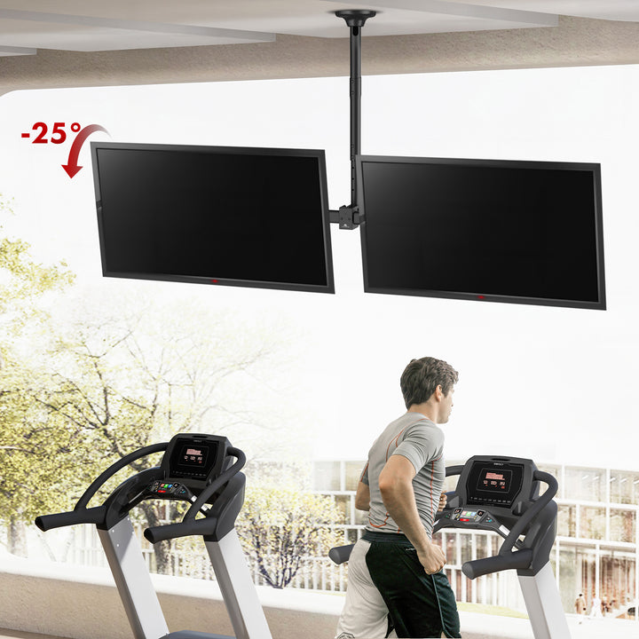 Stropní držák Maclean pro dva televizory, max. zatížení 2x40 kg, 34-60", max. VESA 600x400, MC-111 B
