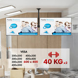 Stropní držák Maclean pro dva televizory, max. zatížení 2x40 kg, 34-60", max. VESA 600x400, MC-111 B