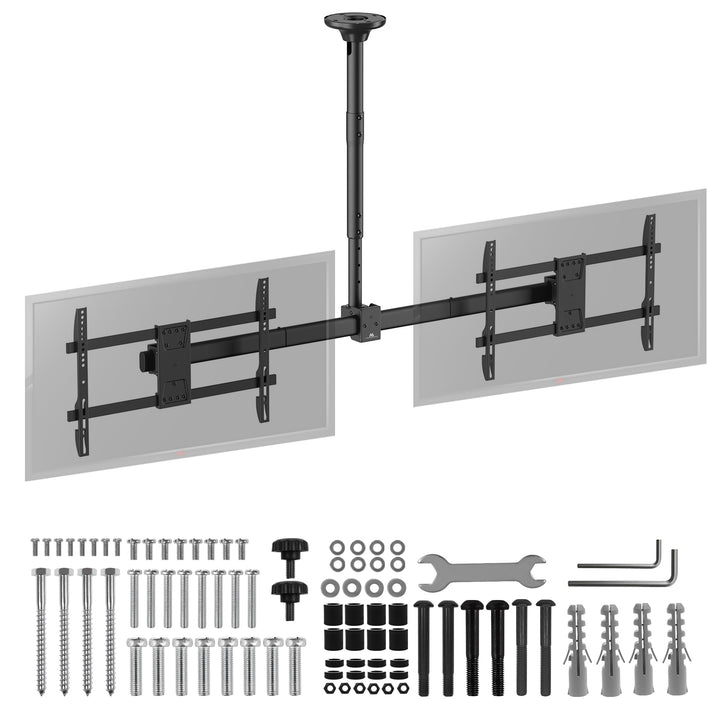 Stropní držák Maclean pro dva televizory, max. zatížení 2x40 kg, 34-60", max. VESA 600x400, MC-111 B