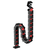 Stolní organizér kabelů Nano RS / mřížka na kabely, 1345 mm, černá a červená, RS125