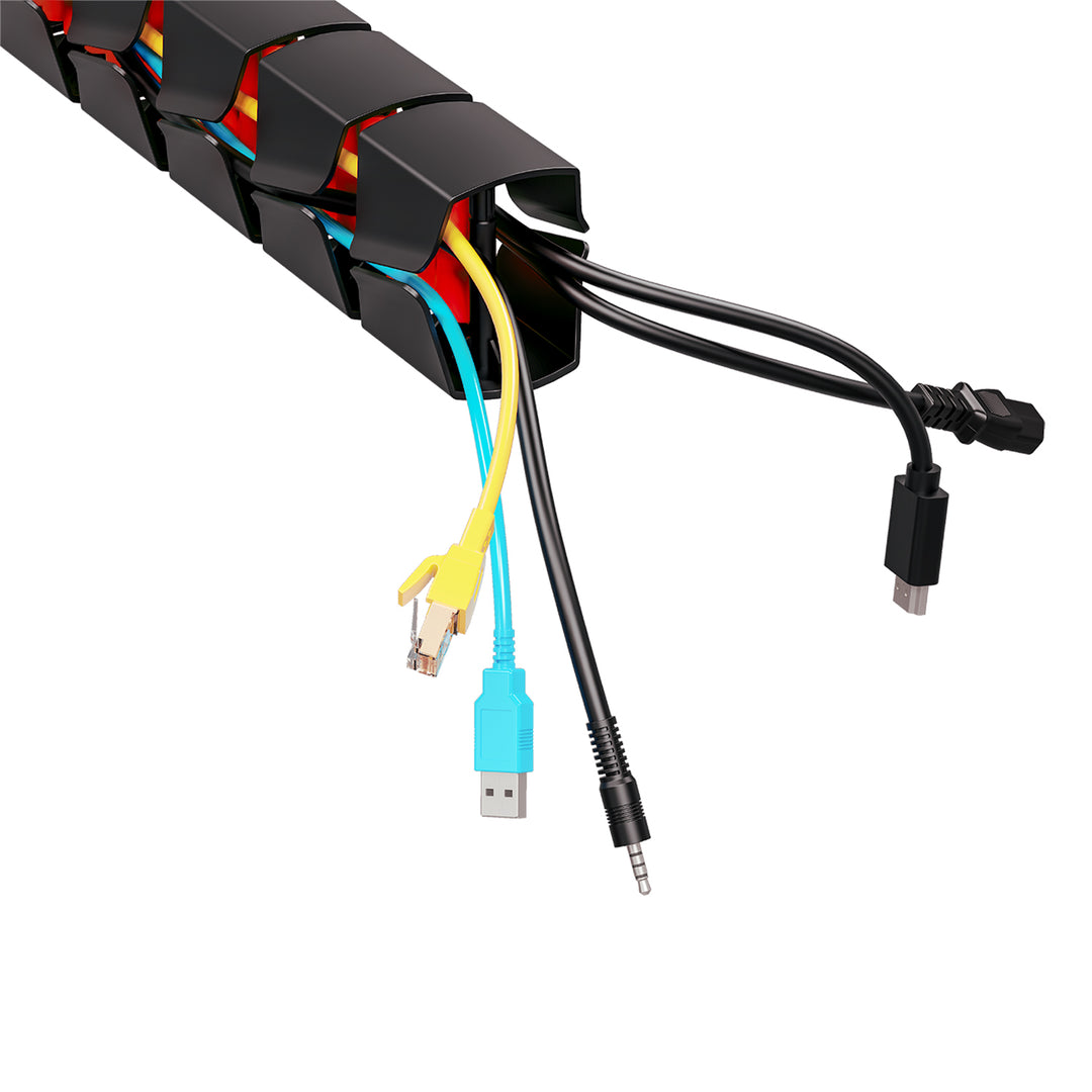 Stolní organizér kabelů Nano RS / mřížka na kabely, 1345 mm, černá a červená, RS125