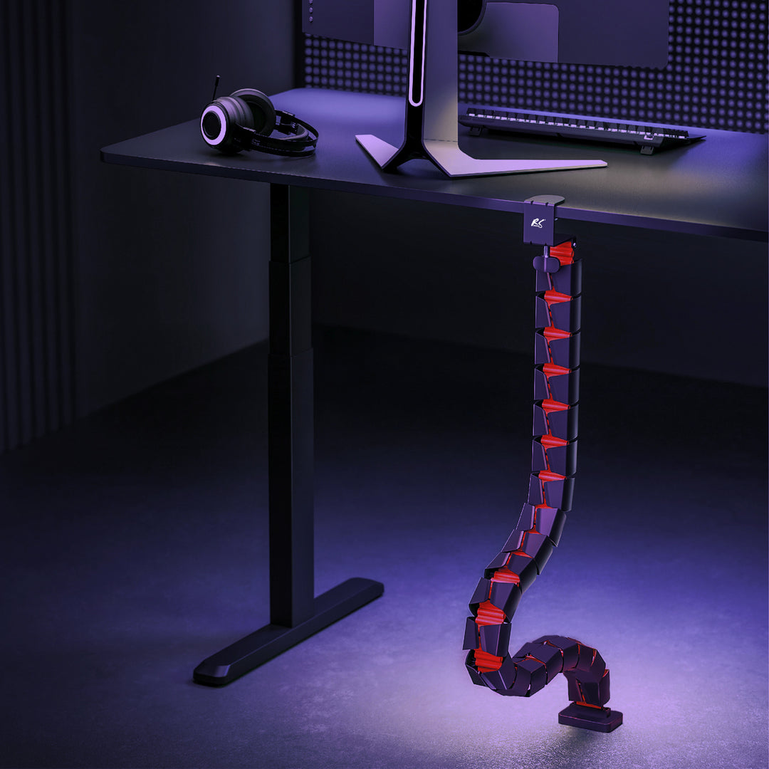 Stolní organizér kabelů Nano RS / mřížka na kabely, 1345 mm, černá a červená, RS125