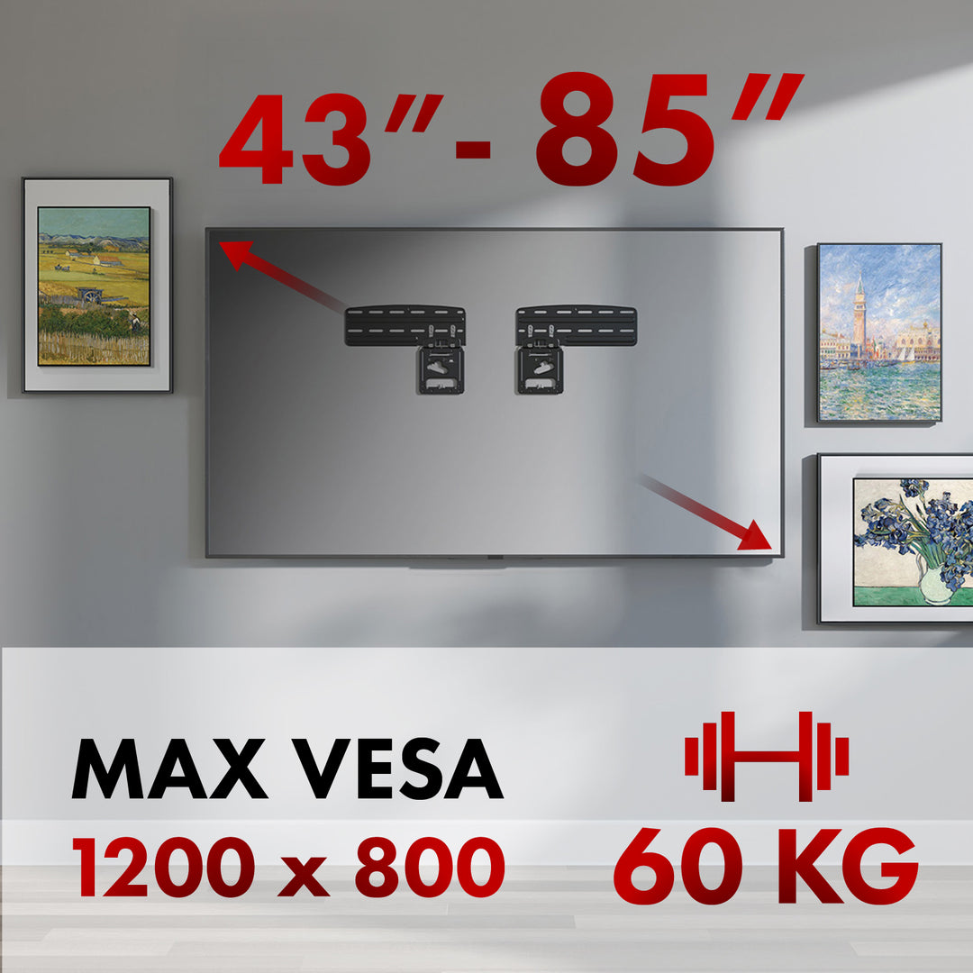 Držák Maclean TV, kompatibilní s televizory Samsung QLED, 43"-85", max. 60 kg, MC-806 N