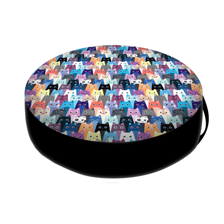 Pelíšek pro kočky Bertoni, vložka na granule, průměr 50 cm, vzor mňoukání, EE130