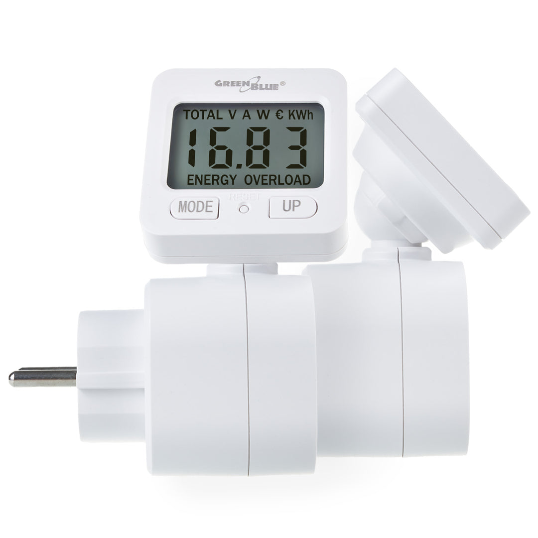 GreenBlue elektroměr, wattmetr, 16A, max. 3680W, dílčí paměť, GB615 E, 2 kusy