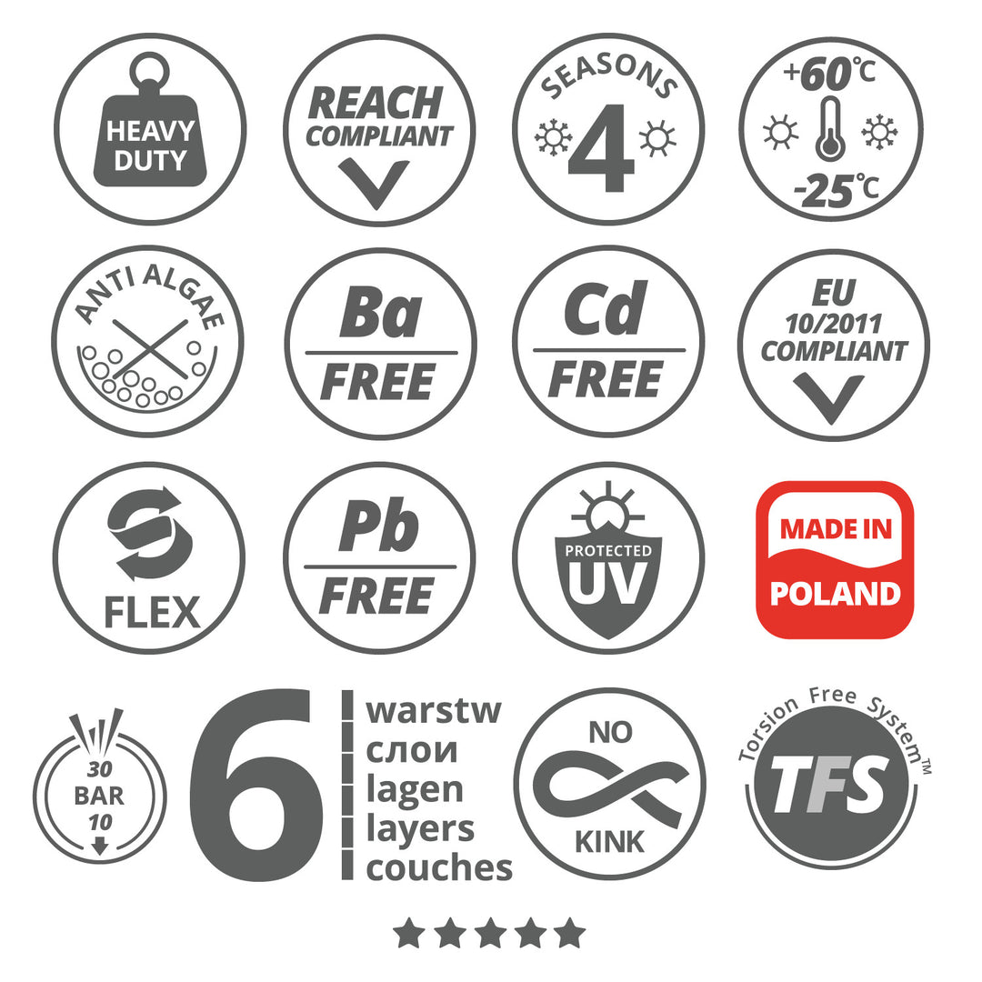 Zahradní hadice Vartco Professional Plus 1" 10 m, 6 vrstev