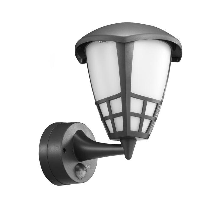 Nástěnné svítidlo 1xE27 s čidlem Maclean, infračervené čidlo, max. zátěž 60W, IP65, barva šedá, MCE518 GR + LED žárovka E27, 6W 230V Maclean Energy MCE267 WW teplá bílá 3000Klm 720lm retro edison dekorativní