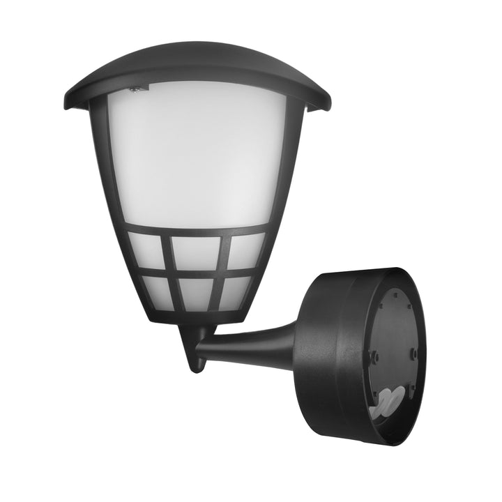 Nástěnné svítidlo 1xE27 s čidlem Maclean, infračervené čidlo, max. zátěž 60W, IP65, černé, MCE518 B + LED žárovka E27, 8W 230V Maclean Energy MCE268 WW teplá bílá 3000K 1055lm retro edison dekorativní