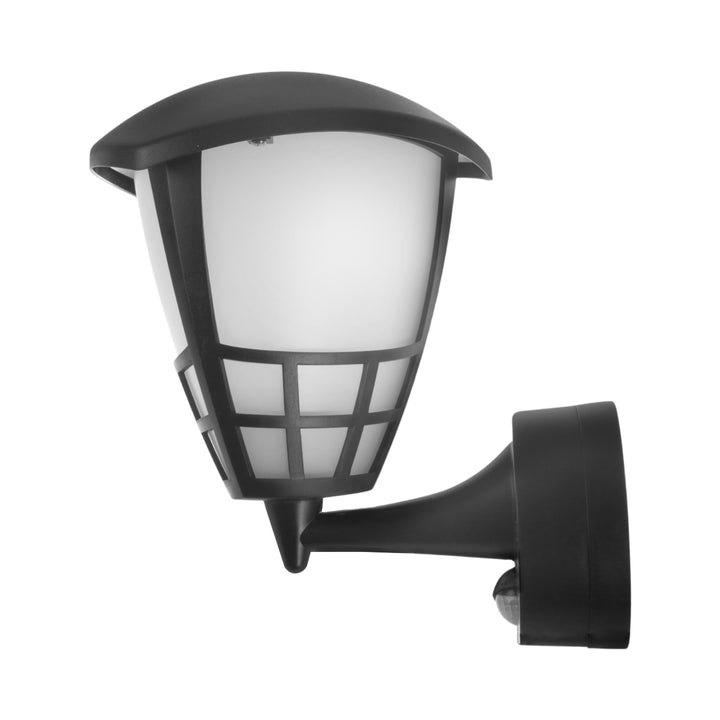 Nástěnné svítidlo 1xE27 s čidlem Maclean, infračervené čidlo, max. zátěž 60W, IP65, černé, MCE518 B + LED žárovka E27, 8W 230V Maclean Energy MCE268 WW teplá bílá 3000K 1055lm retro edison dekorativní