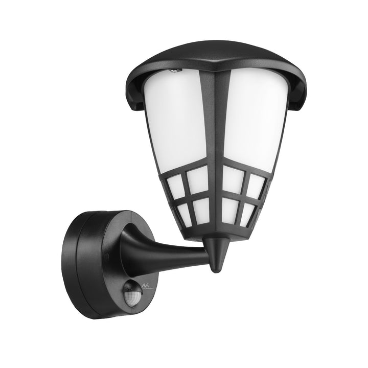 Nástěnné svítidlo 1xE27 s čidlem Maclean, infračervené čidlo, max. zátěž 60W, IP65, černé, MCE518 B + LED žárovka E27, 6W 230V Maclean Energy MCE284 WW teplá bílá 3000Klm 720lm retro edison dekorativní