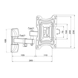 ART držák na TV, 10-42'', 15 kg, černý, VESA 200x200, AR-83