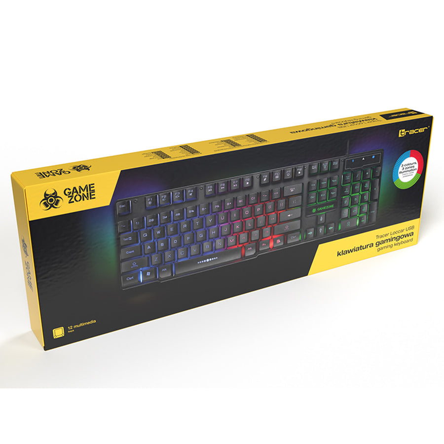 Herní klávesnice Tracer, LED podsvícení, USB, GAMEZONE LoCCar