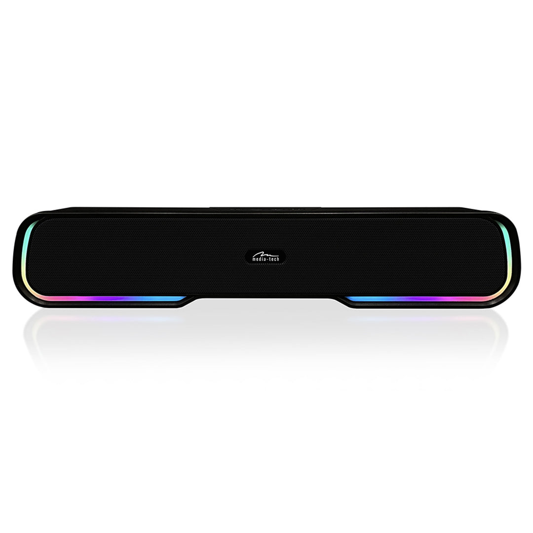 Přenosný reproduktor Bluetooth soundbar, vícebarevné podsvícení RGB, RMS 10 W, PMPO 450 W, FM rádio, MP3. AUX, vestavěná dobíjecí baterie, Media-Tech PHANTOM BT.