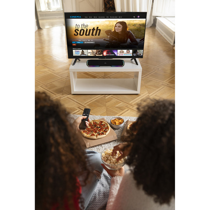 Přenosný reproduktor Bluetooth soundbar, vícebarevné podsvícení RGB, RMS 10 W, PMPO 450 W, FM rádio, MP3. AUX, vestavěná dobíjecí baterie, Media-Tech PHANTOM BT.