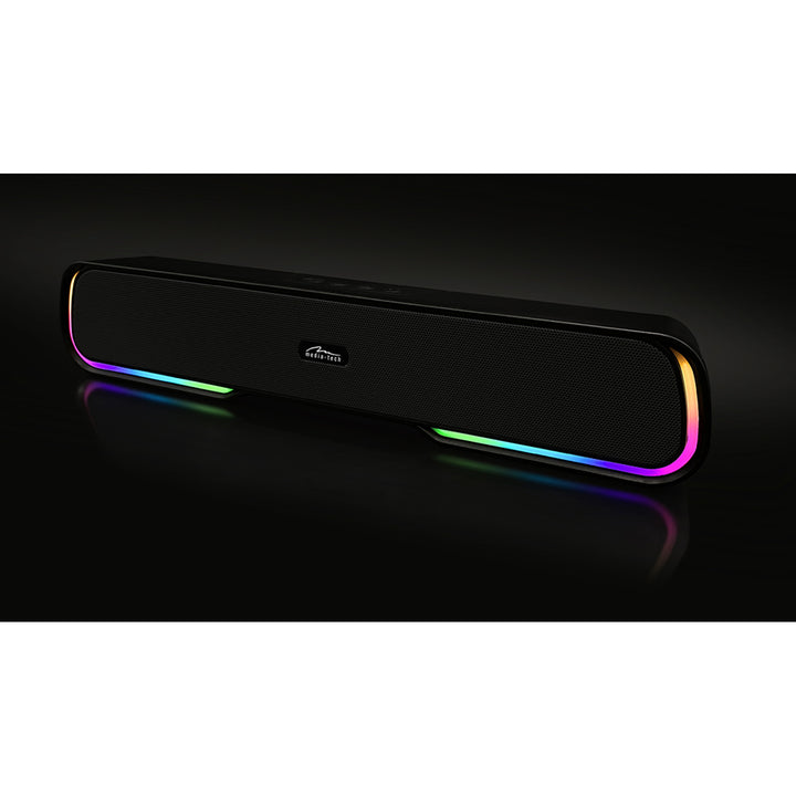 Přenosný reproduktor Bluetooth soundbar, vícebarevné podsvícení RGB, RMS 10 W, PMPO 450 W, FM rádio, MP3. AUX, vestavěná dobíjecí baterie, Media-Tech PHANTOM BT.