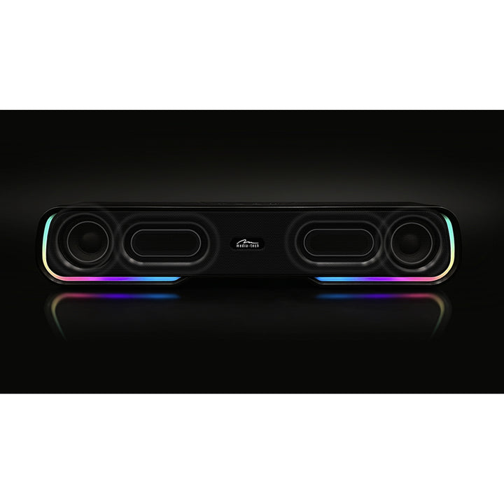 Přenosný reproduktor Bluetooth soundbar, vícebarevné podsvícení RGB, RMS 10 W, PMPO 450 W, FM rádio, MP3. AUX, vestavěná dobíjecí baterie, Media-Tech PHANTOM BT.