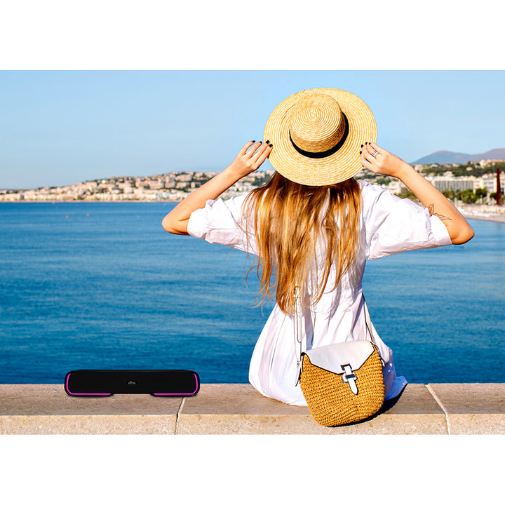Přenosný reproduktor Bluetooth soundbar, vícebarevné podsvícení RGB, RMS 10 W, PMPO 450 W, FM rádio, MP3. AUX, vestavěná dobíjecí baterie, Media-Tech PHANTOM BT.