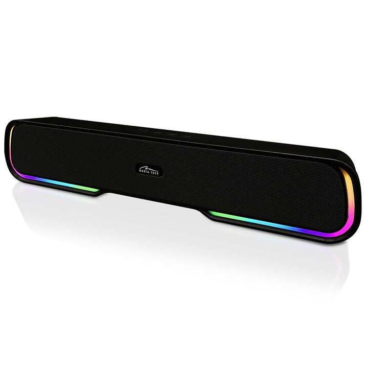 Přenosný reproduktor Bluetooth soundbar, vícebarevné podsvícení RGB, RMS 10 W, PMPO 450 W, FM rádio, MP3. AUX, vestavěná dobíjecí baterie, Media-Tech PHANTOM BT.