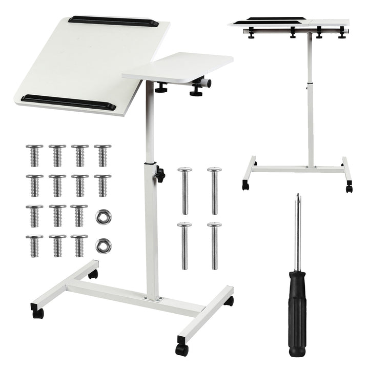 Mobilní stojan na psací stůl/notebook Maclean, bílý, výškově nastavitelný 59-89 cm, max. 30 kg , MC-121 W