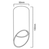 Povrchové svítidlo Maclean, bodové, kulaté, hliníkové, GU10, 55x130mm, bílé, MCE360 W+LED žárovka GU10 7W Maclean Energy MCE437 WW teplá bílá 3000K, 220-240V~, 50/60Hz, 490 lumenů