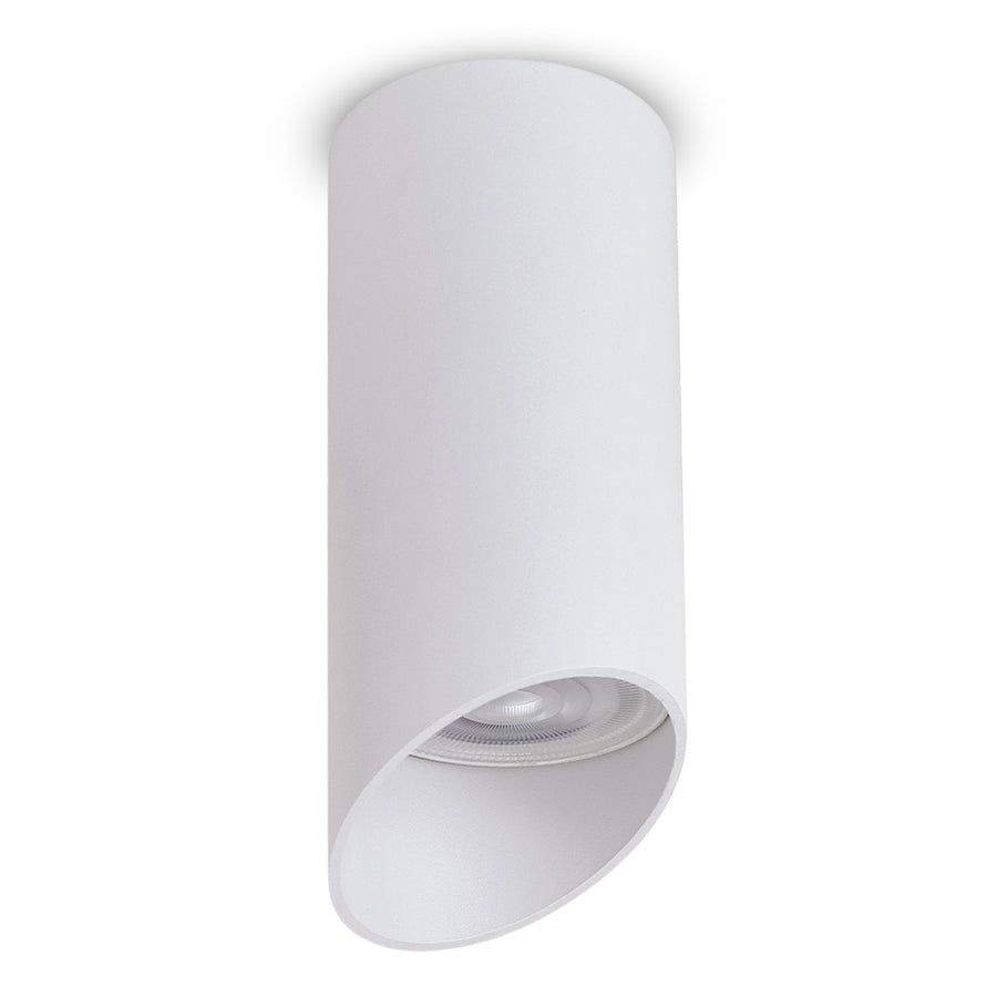 Povrchové svítidlo Maclean, bodové, kulaté, hliníkové, GU10, 55x130mm, bílé, MCE360 W+LED žárovka GU10 7W Maclean Energy MCE437 WW teplá bílá 3000K, 220-240V~, 50/60Hz, 490 lumenů