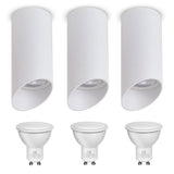 Maclean svítidlo pro povrchovou montáž, bodové, kulaté, hliníkové, GU10, 55x130mm, bílé, MCE360 W 3ks + LED žárovka GU10 7W Maclean Energy MCE437 WW teplá bílá 3000K, 220-240V~, 50/60Hz, 3ks