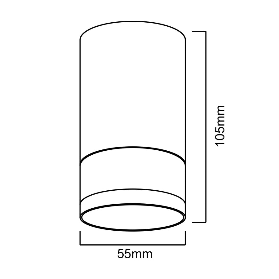 Povrchové svítidlo Maclean, bodové, kulaté, hliníkové, GU10, 55x130mm, černé, MCE361 B + LED žárovka GU10 7W Maclean Energy MCE437 WW teplá bílá 3000K, 220-240V~, 50/60Hz, 490 lm