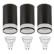 Povrchové svítidlo Maclean, bodové, kulaté, hliníkové, GU10, 55x130mm, černá barva, MCE361 B 3ks + LED žárovka GU10 7W Maclean Energy MCE437 WW teplá bílá 3000K, 220-240V~, 50/60Hz, 490lm, 3ks