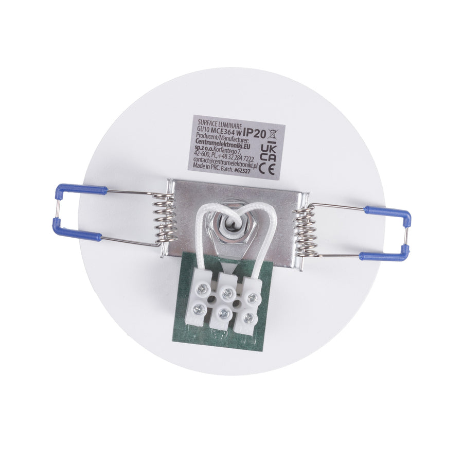 Maclean svítidlo pod omítku / trubicové svítidlo, bodové, kulaté, hliníkové, GU10, 55x130mm, bílé, MCE364 W 3ks+ LED žárovka GU10 7W Maclean Energy MCE437 WW teplá bílá 3000K, 220-240V~, 50/60Hz 3ks