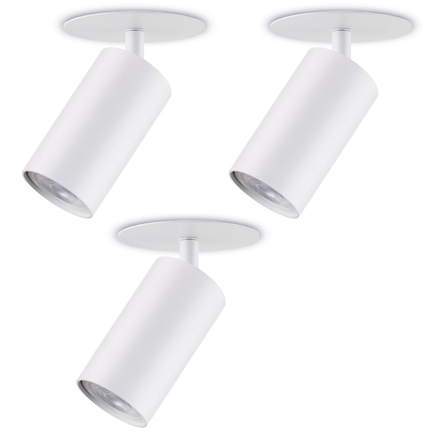Maclean svítidlo pod omítku / trubicové svítidlo, bodové, kulaté, hliníkové, GU10, 55x130mm, bílé, MCE364 W 3ks+ LED žárovka GU10 7W Maclean Energy MCE437 WW teplá bílá 3000K, 220-240V~, 50/60Hz 3ks