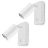 Nástěnné svítidlo Maclean, bodové, kulaté, GU10, s vypínačem 55x90mm, bílé, MCE369 W 2ks+ LED žárovka GU10 7W Maclean Energy MCE437 WW teplá bílá 3000K, 220-240V~, 50/60Hz, 2ks