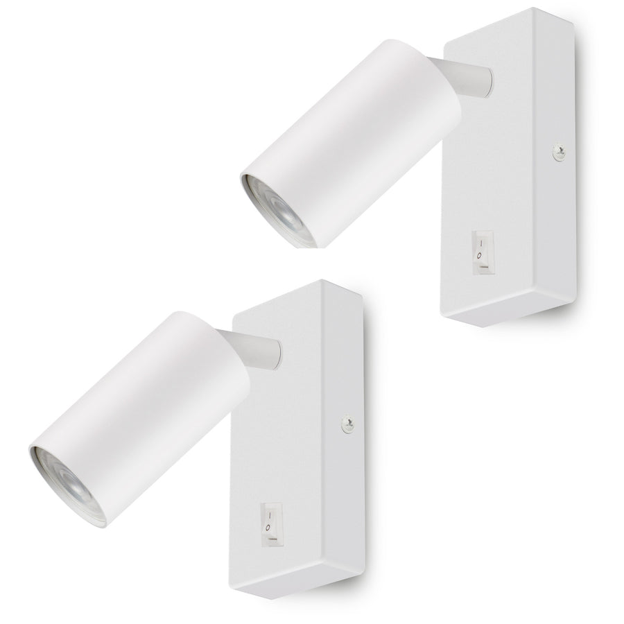 Nástěnné svítidlo Maclean, bodové, kulaté, GU10, s vypínačem 55x90mm, bílé, MCE369 W 2ks+ LED žárovka GU10 7W Maclean Energy MCE437 NW neutrální bílá 4000K, 220-240V~, 50/60Hz 2ks