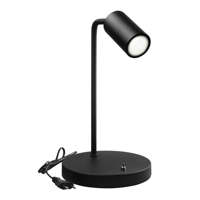Stolní lampa Maclean GU10, bodová, kulatá, GU10, s vypínačem 55x90mm, černá, MCE370 B + LED žárovka GU10 7W Maclean Energy MCE437 WW teplá bílá 3000K, 220-240V~, 50/60Hz, 490lm