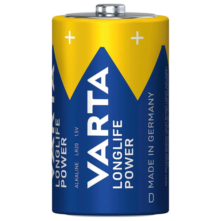 VARTA Longlife Power, 2 alkalické baterie, velikost D / R20, 1,5 V