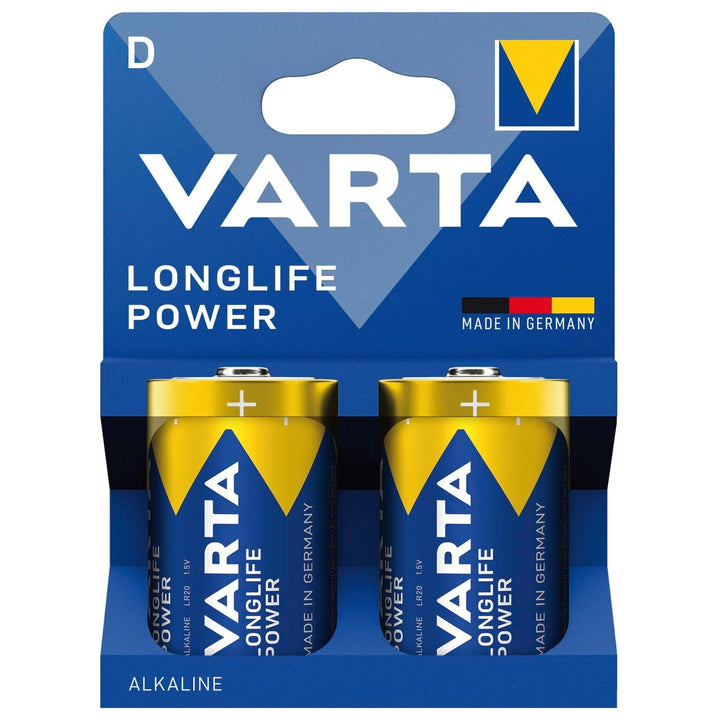 VARTA Longlife Power, 2 alkalické baterie, velikost D / R20, 1,5 V