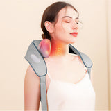 Masážní přístroj na ramena a krk. Shiatsu, 5D imitace rukou, 6 masážních hlavic, 3 režimy, 3 rychlosti, bezdrátový, nabíjecí port USB-C MASÁŽNÍ STROJ NA KRK A RÁCE