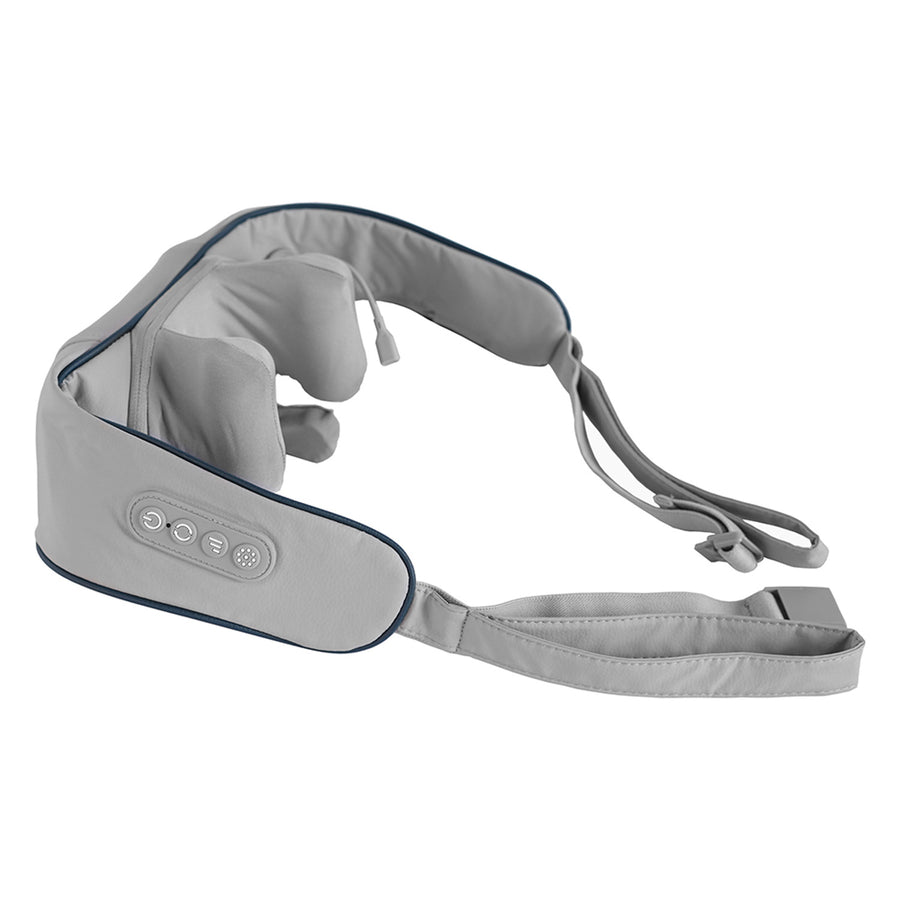Masážní přístroj na ramena a krk. Shiatsu, 5D imitace rukou, 6 masážních hlavic, 3 režimy, 3 rychlosti, bezdrátový, nabíjecí port USB-C MASÁŽNÍ STROJ NA KRK A RÁCE