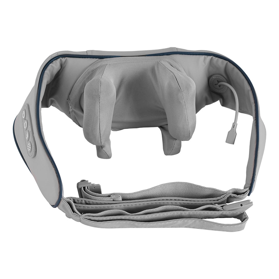 Masážní přístroj na ramena a krk. Shiatsu, 5D imitace rukou, 6 masážních hlavic, 3 režimy, 3 rychlosti, bezdrátový, nabíjecí port USB-C MASÁŽNÍ STROJ NA KRK A RÁCE