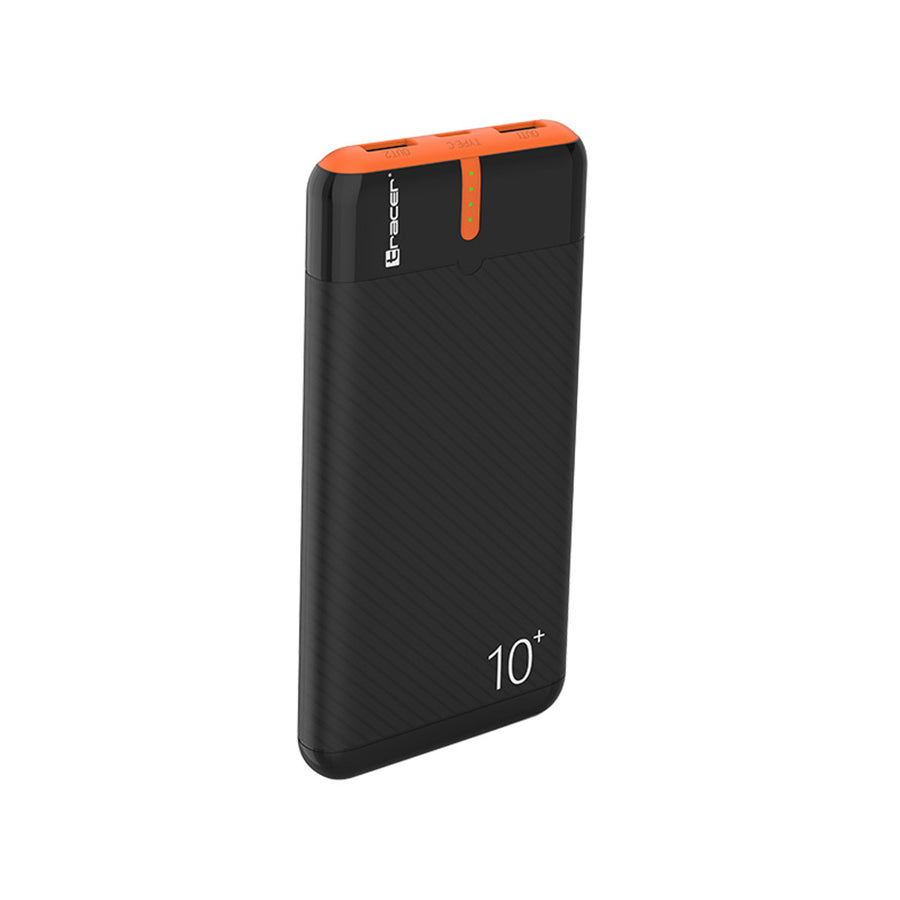 Powerbanka Tracer, 10000 mAh, černo-oranžová, USB C, 2A, EnerGo