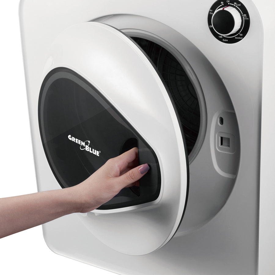 GreenBlue elektrická sušička prádla, náplň 3 kg, GB405+4ks GreenBlue GB483 sada filtrů pro sušičku prádla , 1x vstup, 2x výstup