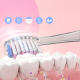 SEAGO dětský sonický zubní kartáček, růžový, 3 hroty, SG-977 Pink + SEAGO dětský sonický zubní kartáček, zelený, 3 hroty,SG-977 Green